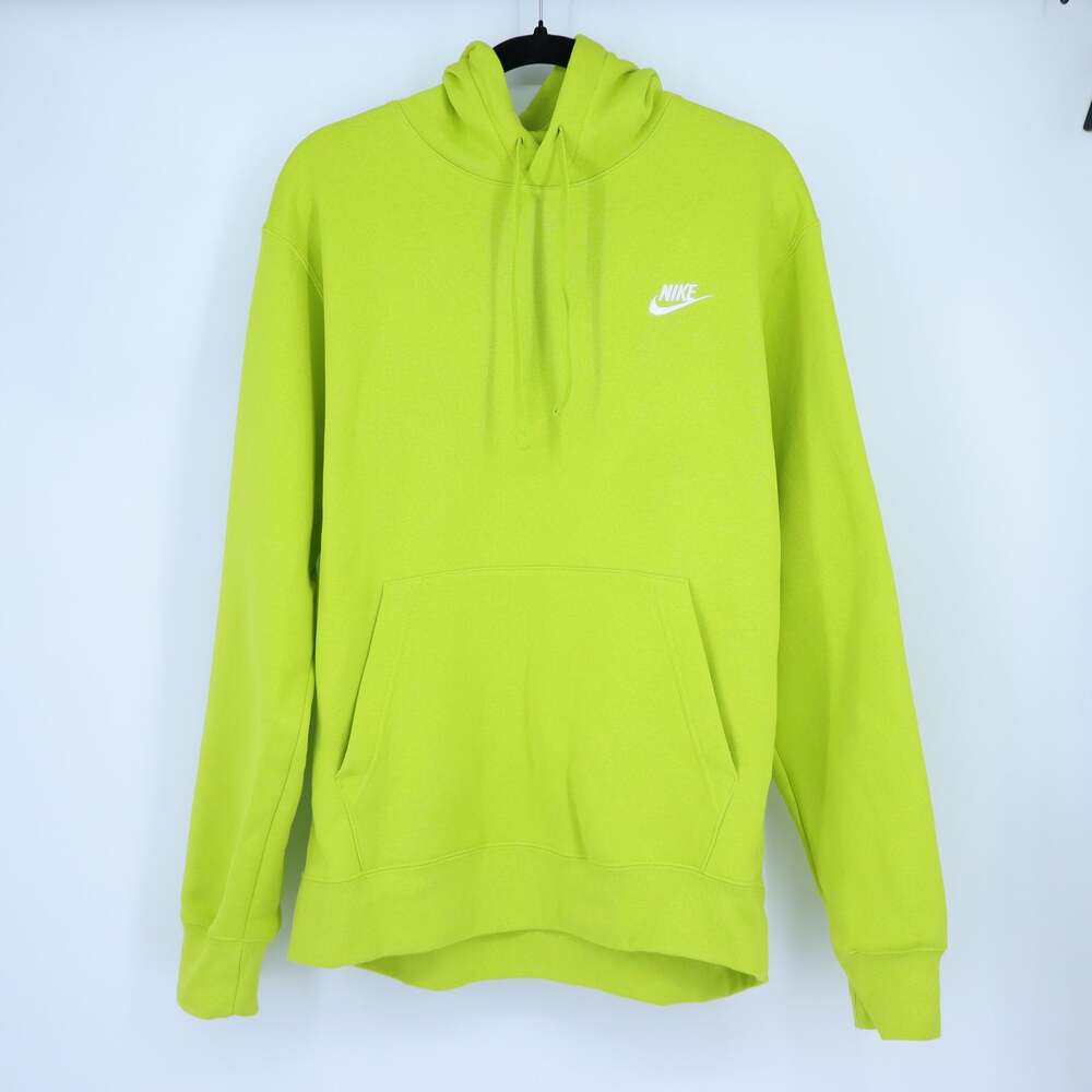 NIKE Sportswear Club Pullover Hoodie Bright Cactus Green Fleece Women's L